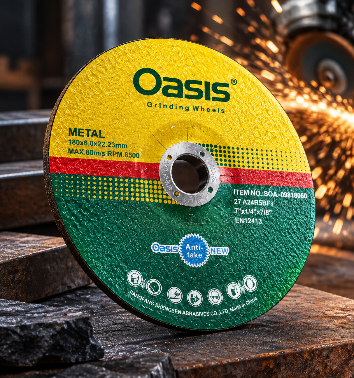 صفحه ساب آهن ۱۸۰ میلی‌متری اوسیس (Oasis Grinding Wheel)